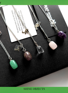 （TPISY现货）RAF SIMONS 21SS 天然玛瑙石R字LOGO吊坠情侣项链