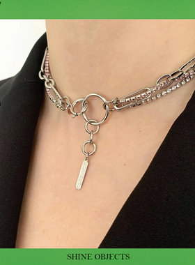 （PTOY*现货）J牌粉钻20SS法式高级颈链 多层缠绕链条锁骨链项链