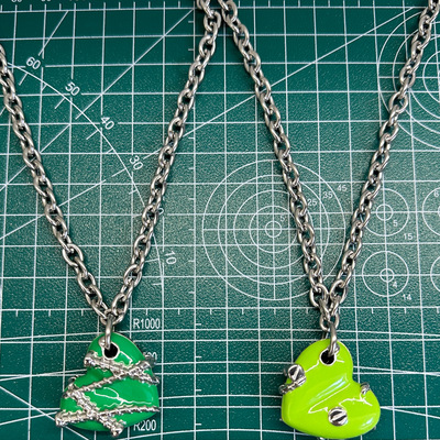 TPISYHOMER Bullet Hole Heart Pendant with Screws双面爱心项链