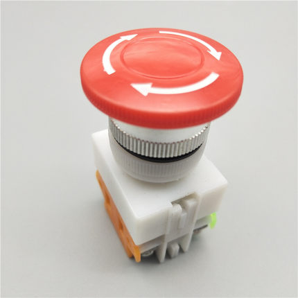 22mm红色蘑菇头紧急停止按钮开关Y090 LAY37-11ZS带自锁一开一闭