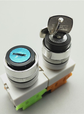 Y090 LAY37-11Y2 20Y3两档位三档带钥匙旋转选择转换按钮开关22mm
