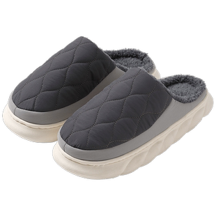 防臭棉拖鞋男士冬季2025新款室内家居保暖加绒防滑防水大码拖鞋男