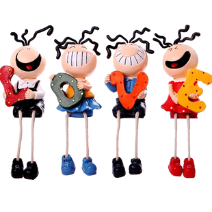 love三毛吊脚娃娃树脂工艺品摆件客厅搁板卡通人物小装饰品摆设物