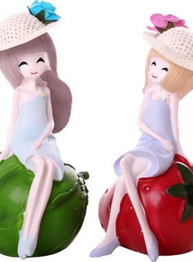 水果女孩吊脚娃娃摆件小礼物家庭