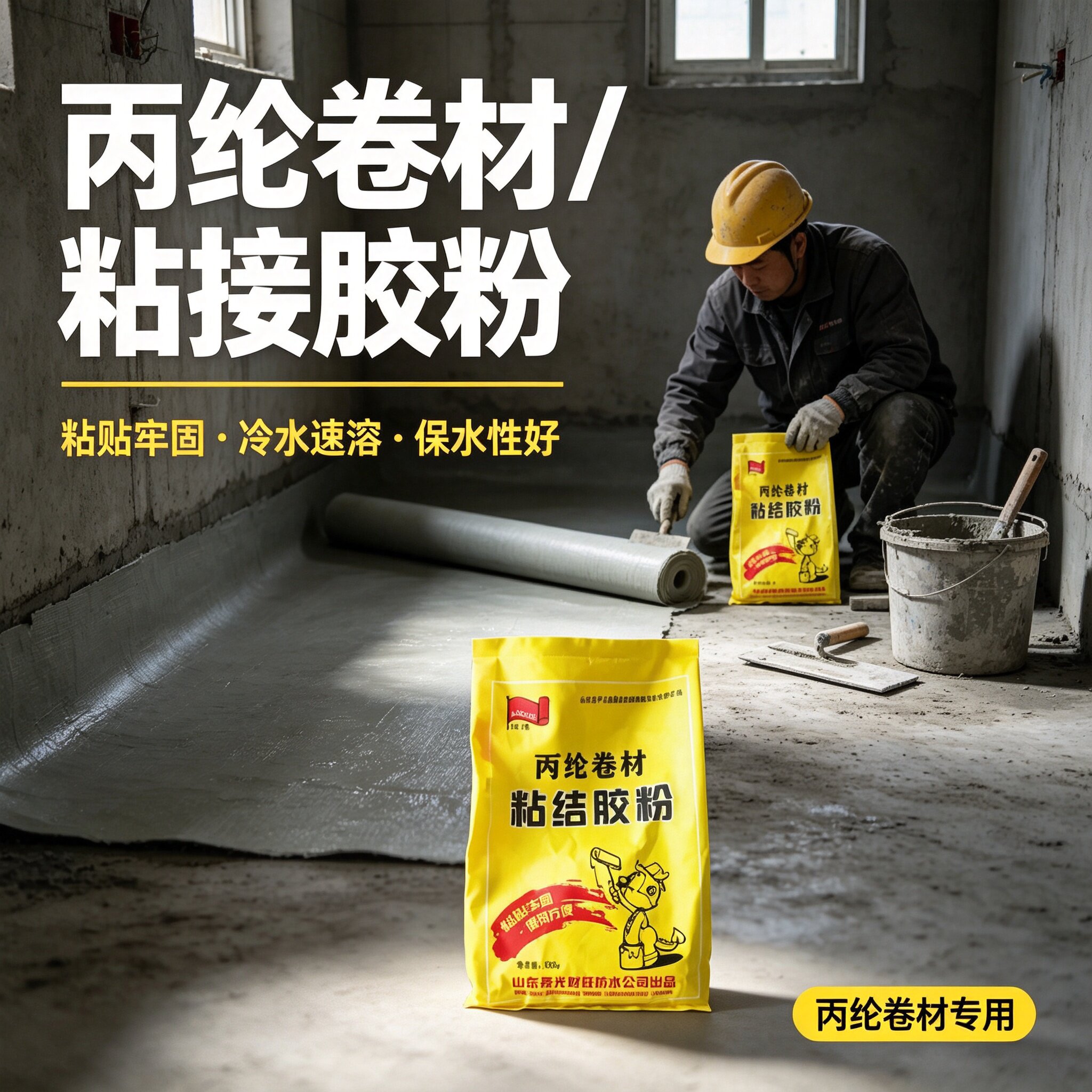 丙纶自粘卷材防水抹面拉毛胶粉