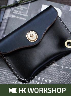 HKWORKSHOP美国进口霍尔文头层牛皮手作复古超薄一体卡包钱包