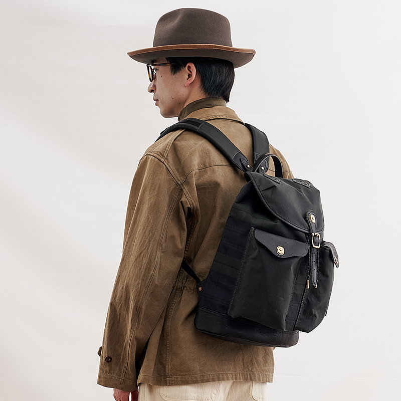 HKWORKSHOP英国油蜡布P40双肩包通勤复古男女款骑行旅游户外旅行