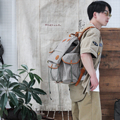 WORKSHOP骑行机能胡椒盐帆布Journey旅行包复古户外电脑双肩包