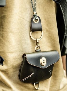 HK workshop原创Airpods耳机套迷你Airbag横版Horween全皮小挂包