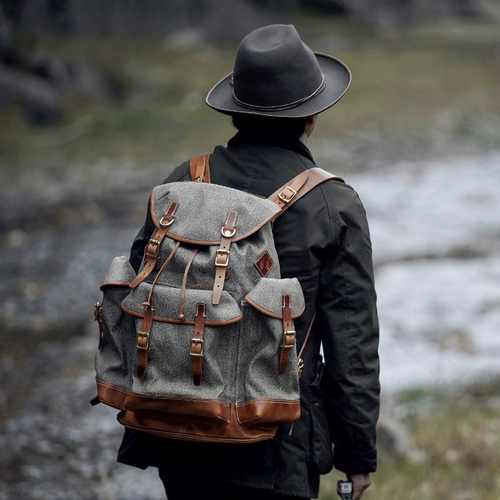 HK Workshop K60 Pepper Salt Retro Outdoor с большой капочкой рюкзак Cowhide Ridvas рюкзак рюкзак