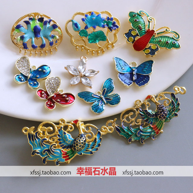 手工景泰蓝diy仿烧蓝头饰