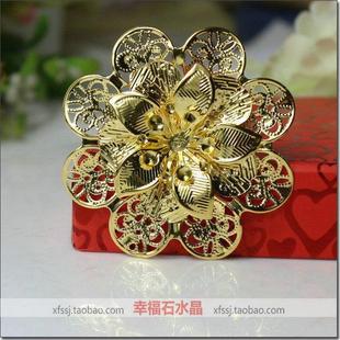 diy头饰品配件 古装新娘凤冠金色材料宫廷发簪步摇三层立体宫花片