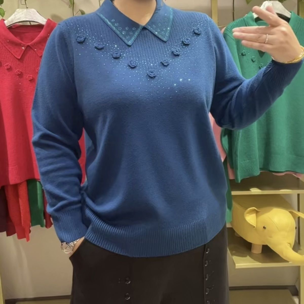 25年新款中年女装秋冬洋气打底衫妈妈高品质内搭上衣针织毛衣小衫