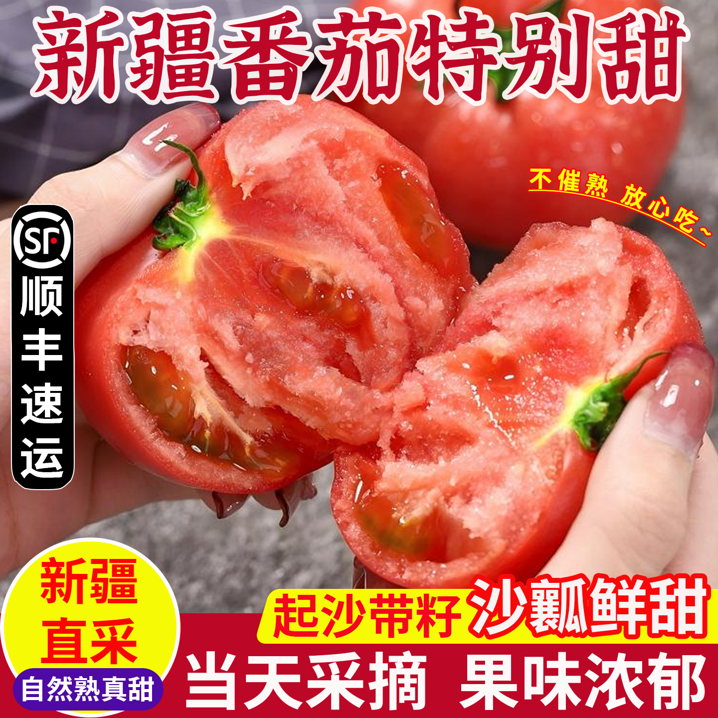 新疆普罗旺斯西红柿新鲜应季自然熟沙瓤番茄生吃现摘整箱顺丰包邮