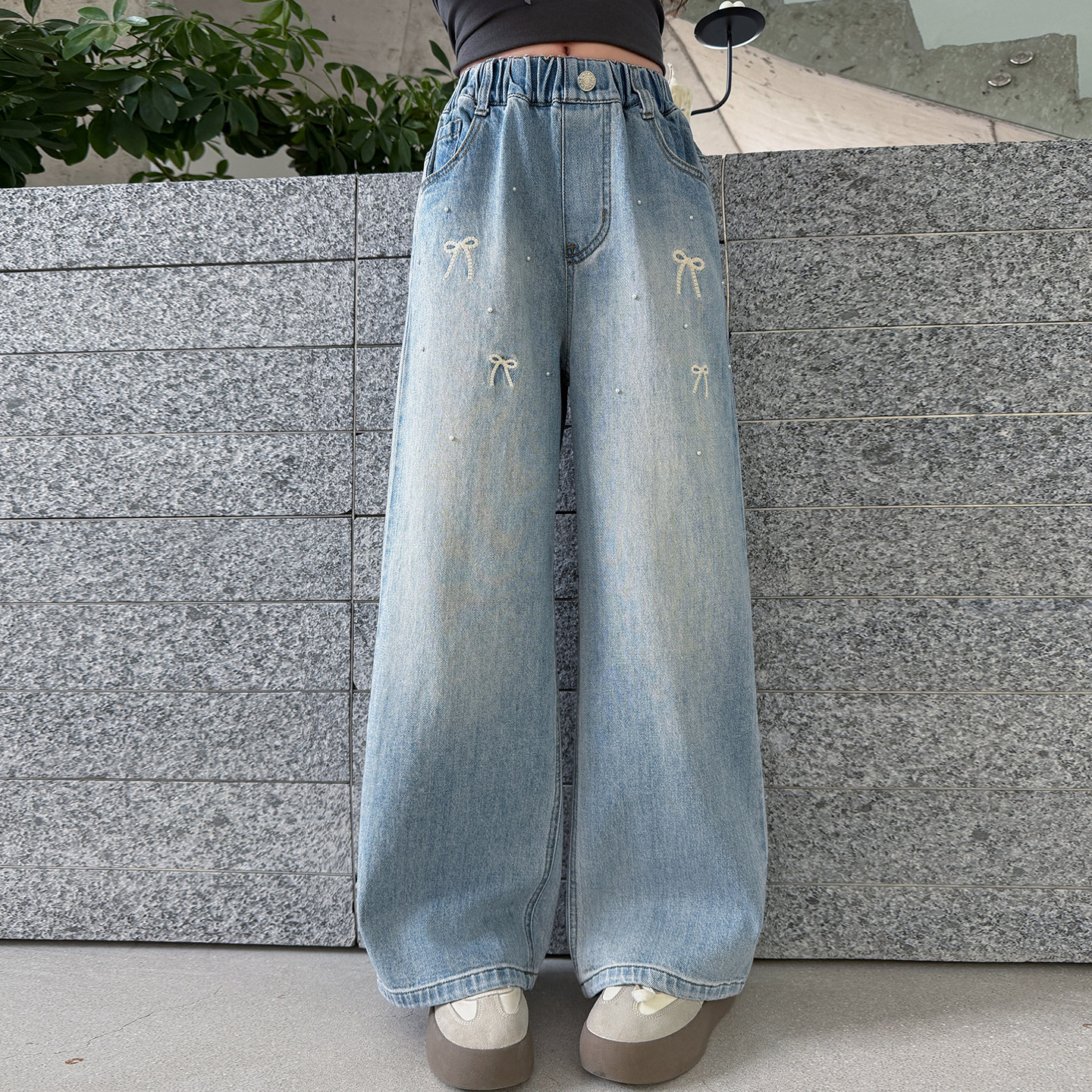 女童牛仔裤春秋季2026新款春装儿童裤子女孩直筒阔腿裤带钻超好看,童装/婴儿装/亲子装,裤子,淘宝优惠券,粉丝福利购,淘宝优惠卷