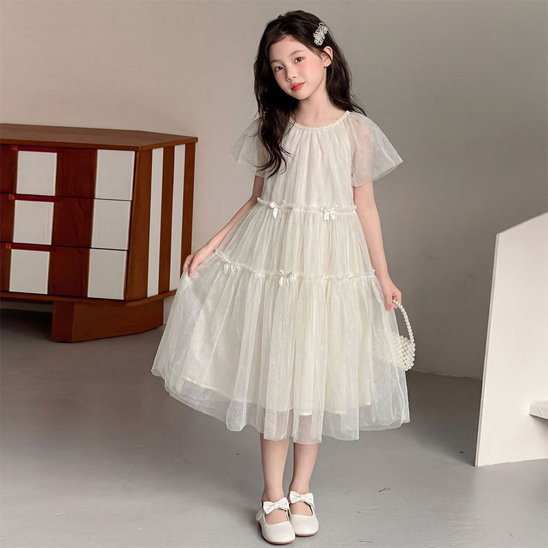 女童连衣裙纱裙夏季薄款2026新款短袖蓬蓬裙儿童裙子小女孩公主裙