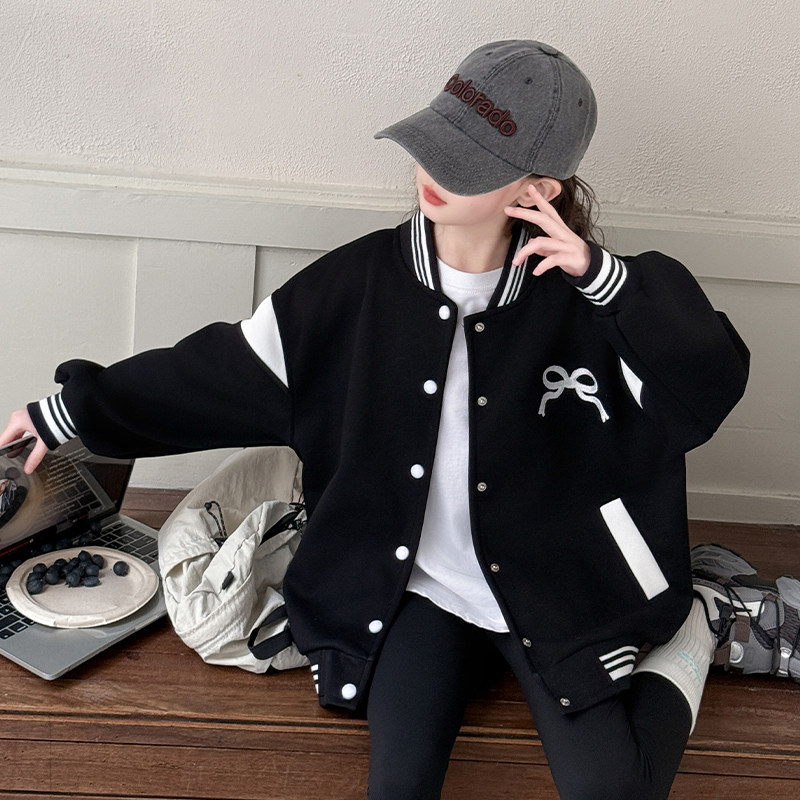 女童棒球服外套2026新款秋装儿童运动服上衣女孩秋季夹克衫中大童