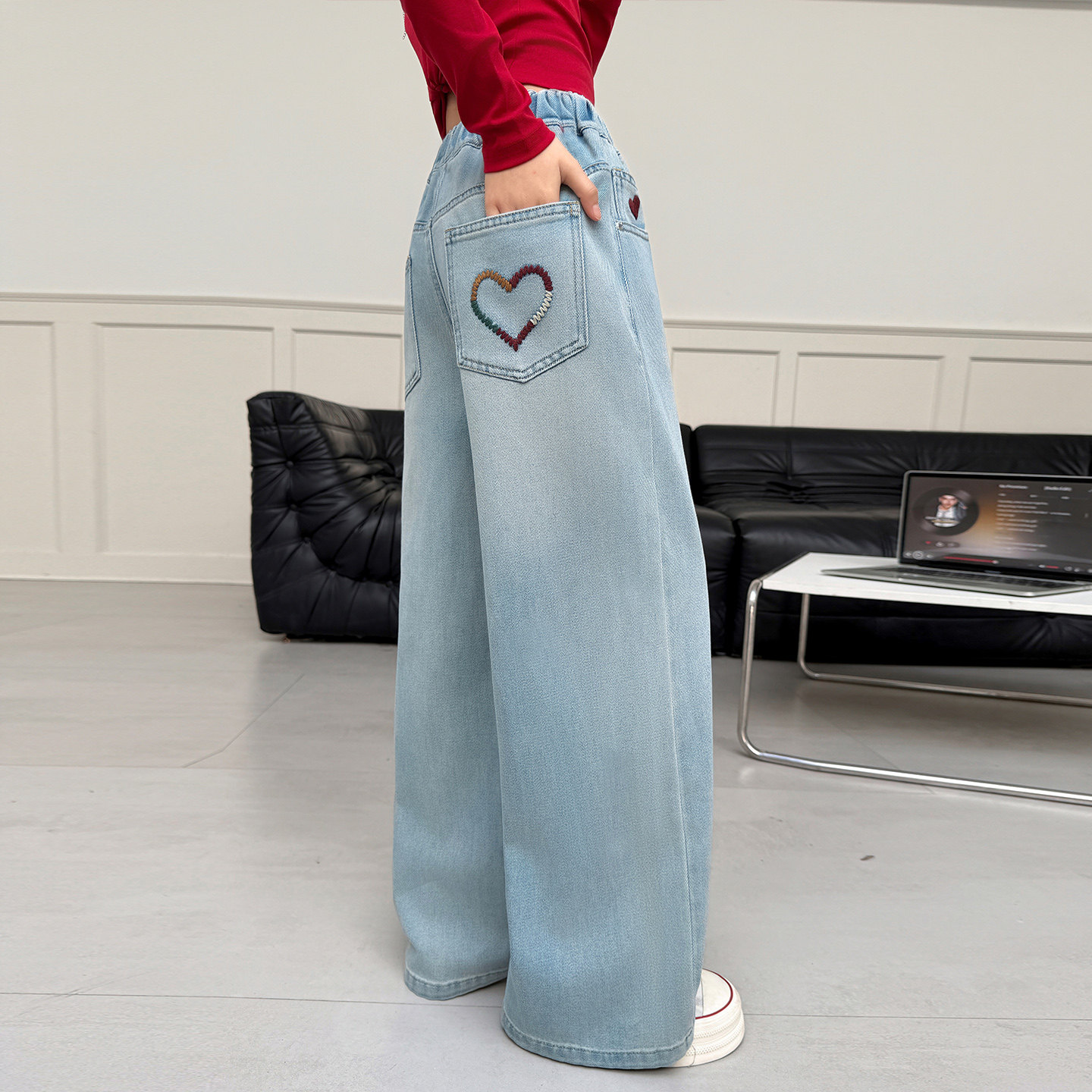 女童牛仔裤儿童裤子女孩外穿长裤2026新款春装小学生宽松阔腿大童,童装/婴儿装/亲子装,裤子,淘宝优惠券,粉丝福利购,淘宝优惠卷