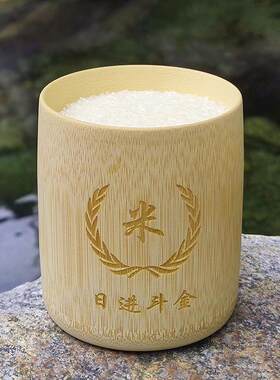 传统中式婚礼结婚开业摆件家用竹制米斗竹子量米筒老式米升摆件