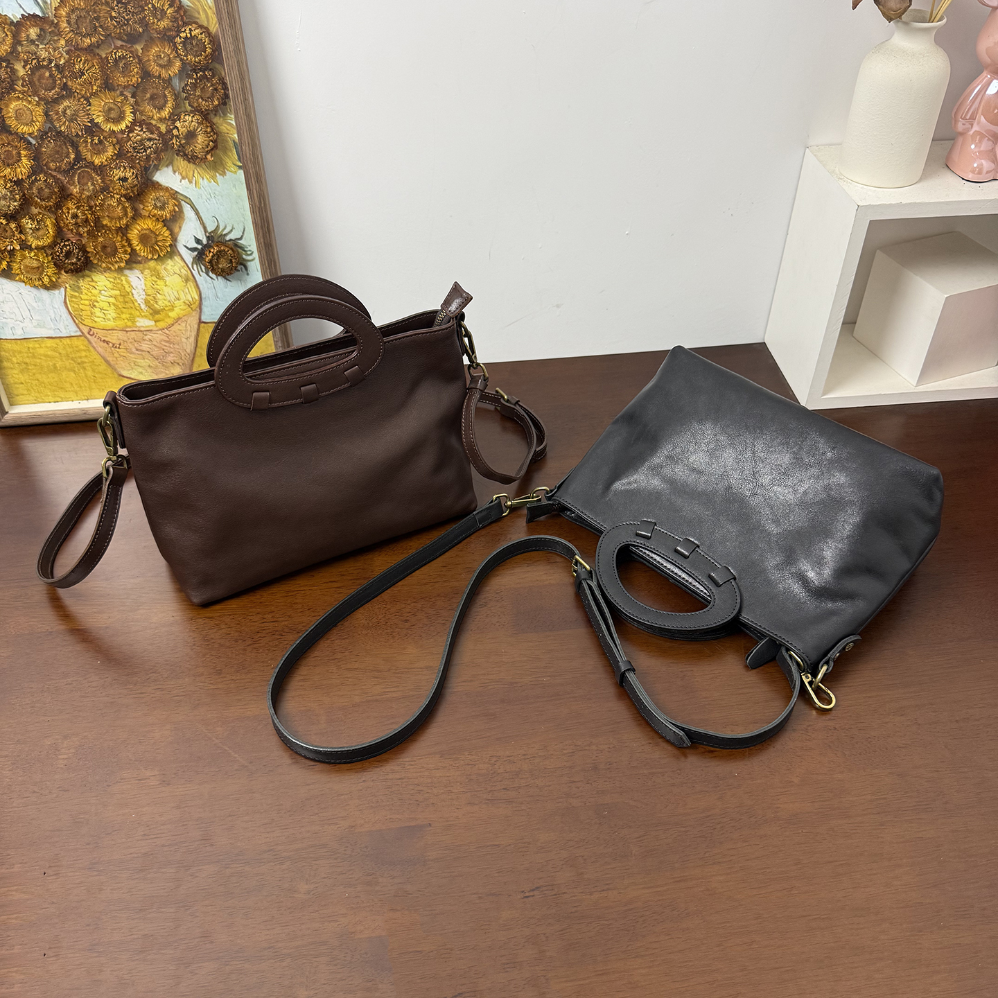 MrFu新款真皮手提斜挎女包