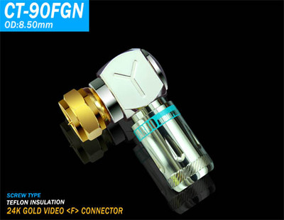 YARBO AUDIOPHILE/雅堡CT-90FGN有线电视英制插头 免焊直角90度弯