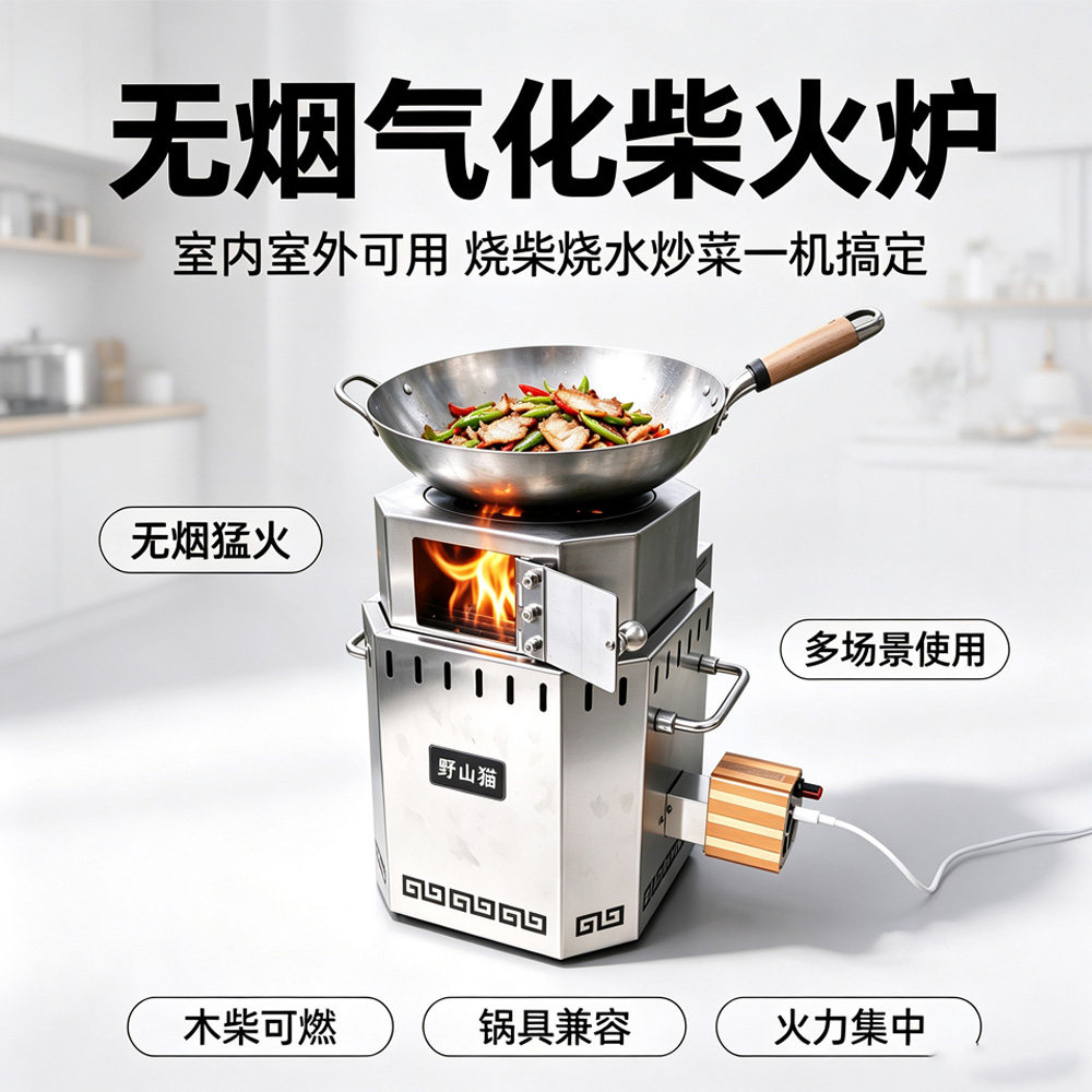 战行者无烟气化柴火炉1.0