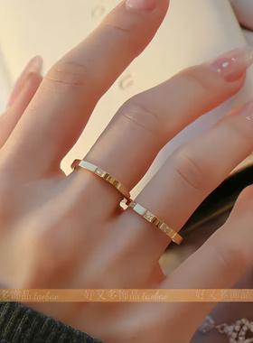 网红情侣气质指环钛钢时尚