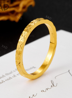 钛钢气质轻奢满圈批花戒指