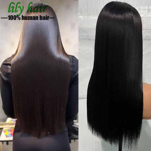 12A straight double drawn human hair 55 lace wigs for women