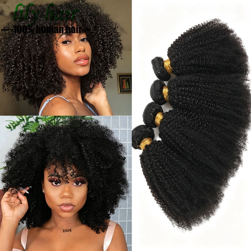 10A Afro Kinky Kurly Bundles Natural Human Hair Extensions·