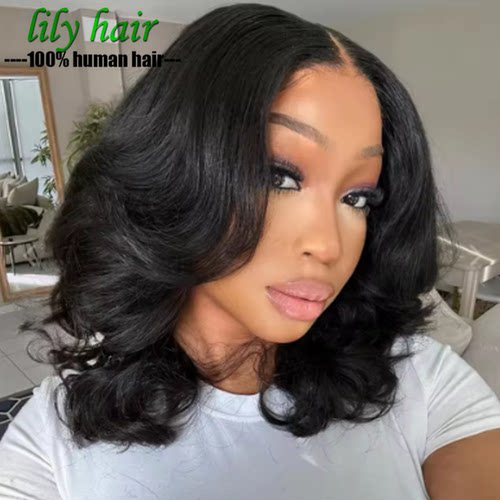 Brazilian Body Wave Human Hair Lace Closure Short Bob Wigs