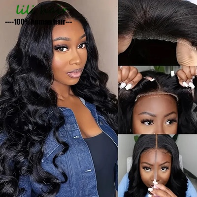 180% Density Body Wave Human Hair Wear Go Glueless Lace Wigs