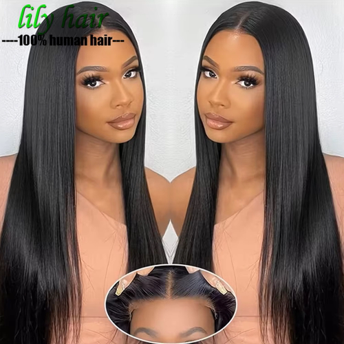 Wear And Go Straight Human Hair 5x5 Glueless PreCut Lace Wig
