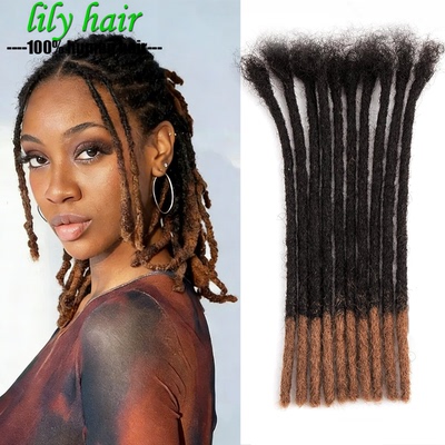 100% Human Hair Handmade Afro Loc Dreadlocks Extensions 脏辫