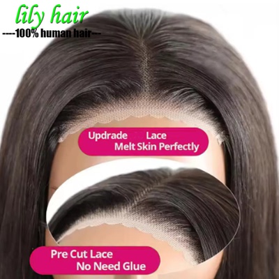 Wear Go Bob Glueless Lace Wigs Straight Human Hair For Women