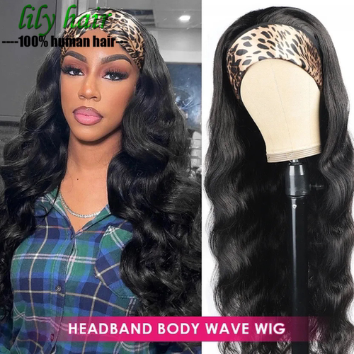 Body Wave Virgin Human Hair Glueless Headband Wig For Women