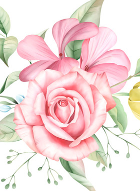 P327高清分层免抠电脑手绘玫瑰花图片电子版植物花草设计图案素材