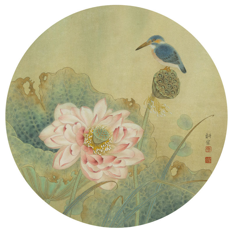 p352高清国画工笔荷花20张李科宏中国风美术手绘临摹荷花图片素材