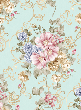 P115高清壁纸墙纸3D无缝花卉图案贴图室内设计材质库素材材质资料