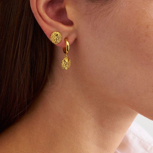 XTASTE 希腊 Hermina Athens金色狮子耳钉一对原创设计高级轻奢