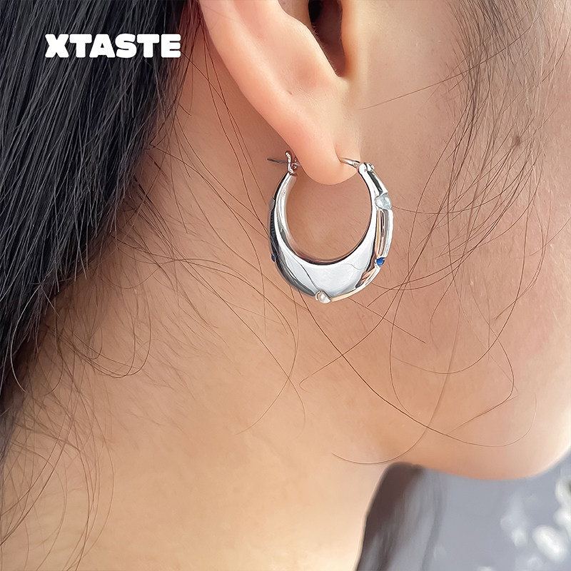 XTASTE TINOM 潜流系列彩宝耳环小众设计多种宝石耳圈高级感原创