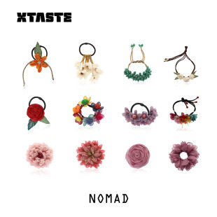 XTASTE 印度NOMAD【发圈发夹】手工布艺花朵发饰发夹百搭扎发神器