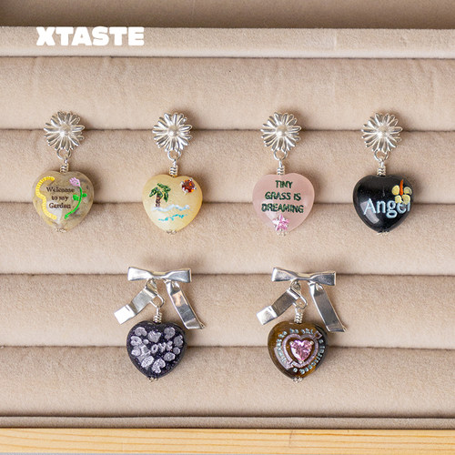 XTASTE TysGrocery石头画板爱心耳环原创设计时尚潮流耳钉通勤款