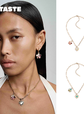 XTASTE USELESSOBJECTS彩石小花爱心chain项链轻奢锁骨链小众气质