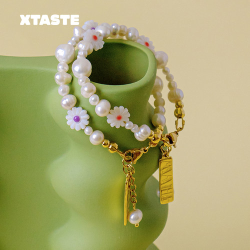 XTASTE 希腊 MATHE 雏菊珍珠手链爱情而已周雨彤同款