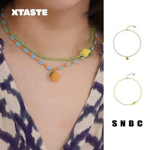 XTASTE SNBC【mini柠檬/橘子串珠项链】小众设计颈链项链配饰女