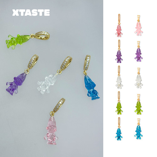 XTASTE 挪威 CRYSTAL HAZE糖果透明巨魔娃娃吊坠项链下单送素链