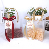 结婚喜糖袋婚庆透明礼品袋手拎提袋手提袋伴娘回礼袋喜糖袋子大号