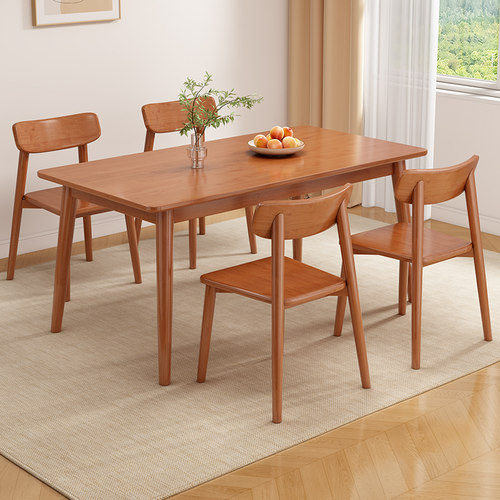 橡胶木餐桌家用饭桌长方桌可定制