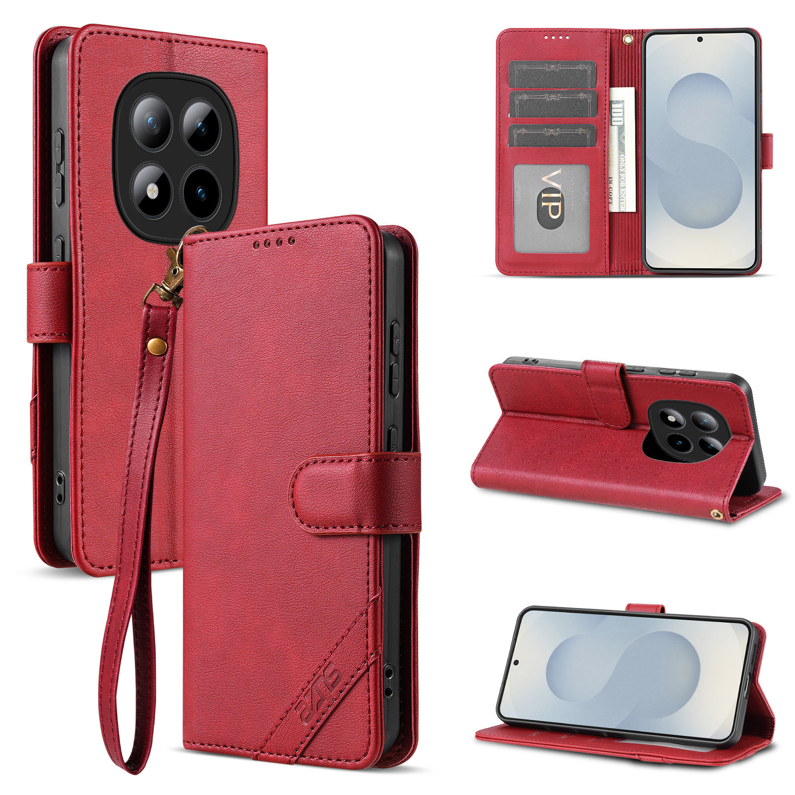 适用红米note15Pro+ 5G手机壳防摔翻盖皮套插卡钱包款式全包软胶保护套男女时尚软胶简约皮夹高档耐用